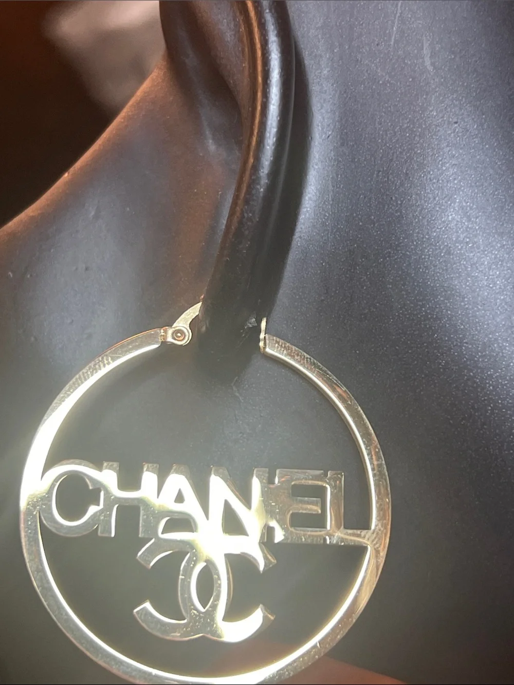 Gold Logo Hoop Earrings